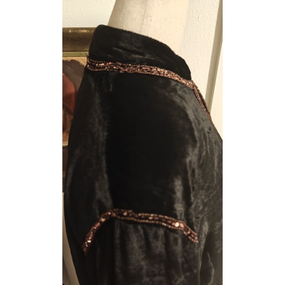 Soft Surroundings Velvet Black Heavy Beaded Beads Embellished Jacket Size 1X EUC - Picture 10 of 11
